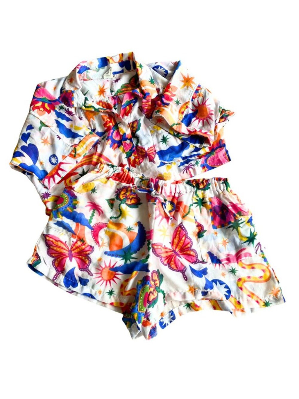 Entire Closet $5! Violet Sky Matching Two Piece Shorts & Crop Button Down Shirt